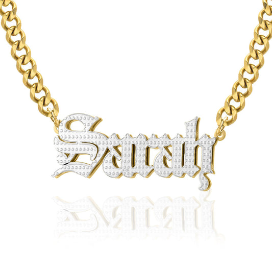Old English 3D Plated Name Necklace