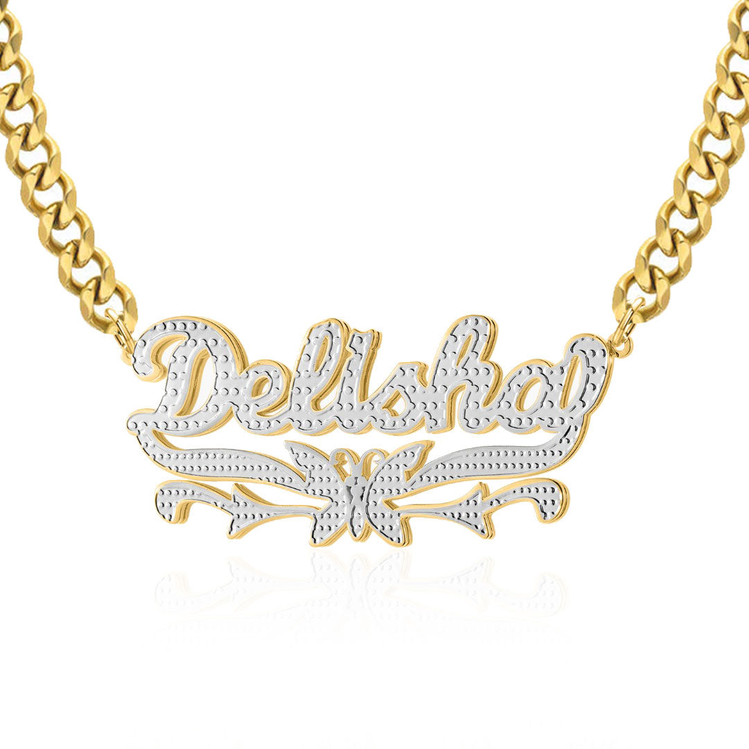 Butterfly 3D Plated Name Necklace