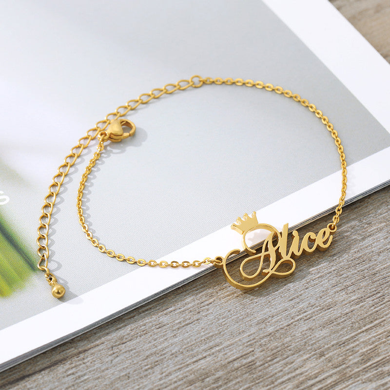 Crown Name Bracelet